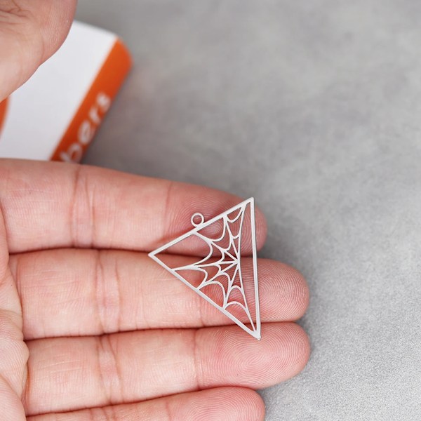 3St Halloween Skull Spider Pumpa Rustfrit Stål Hængende Charms Til Smykkefremstilling Diy Tosel Øreringe Halskæde Tilbehør PA1374-S