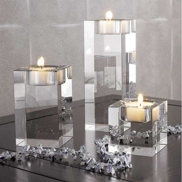 Ljushållare i kristallglas - romantisk present till middag med levande ljus
