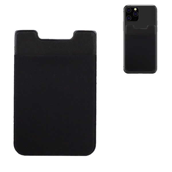 CQBB Lycra Card Sleeve - Svart. Läderkorthållare för baksidan av mobiltelefoner, kreditkortshållare klistermärke för mobiltelefoner