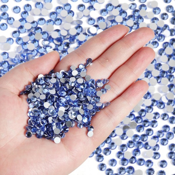 14400 stk. Lyse Safirblå Flade Rhinestones til Negle, SS20, 4,6-4,8 mm Light Sapphire SS20/14400pcs