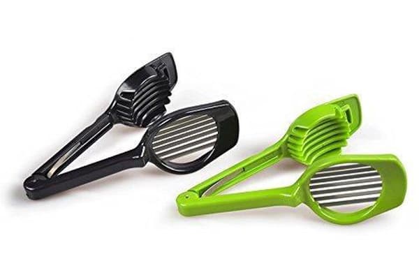 S.old - Soppkutter - Eggkutter - Fruktkutter - Blader i rustfritt stål - Plast - Svart - 7,5 cm x 19 cm