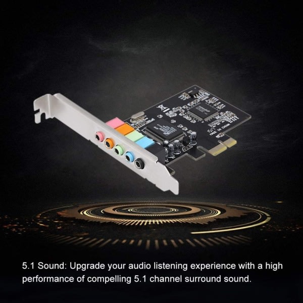 SQBB PCI-E lydkort 5.1 6-kanals CMI8738 Chipset Audios Digital Desktop PCI-E-kort