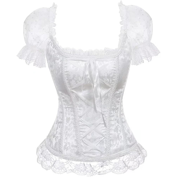 Naisten korsetit Overbust Bustier Top Gothic Sexy Shoulder 8108white L 8108white L