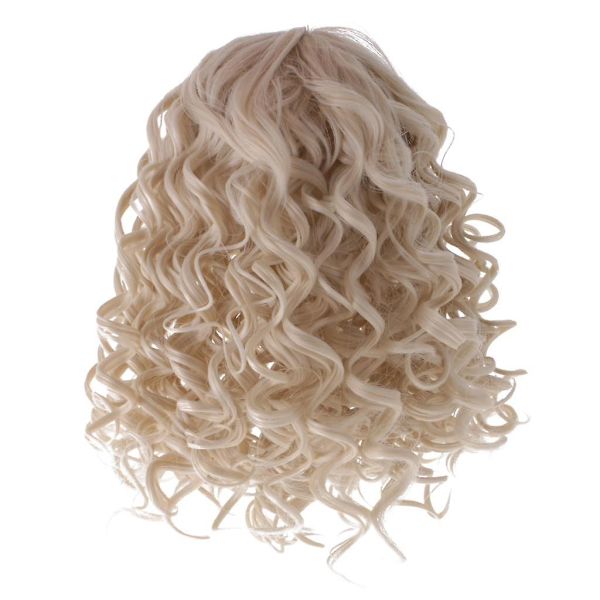 Vit Grå Skruv Peruk Hårstycke Lockigt Peruk Hår För 18 Inch American Doll Dock Tillbehör