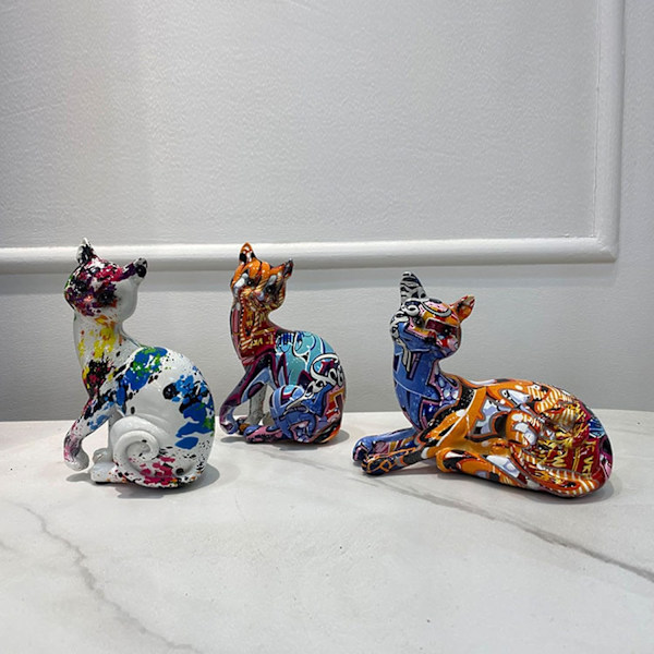 Harts graffiti kattstatyer | Dekorativa prydnadsfigurer | Bardisk och tillbehör för heminredning Allt