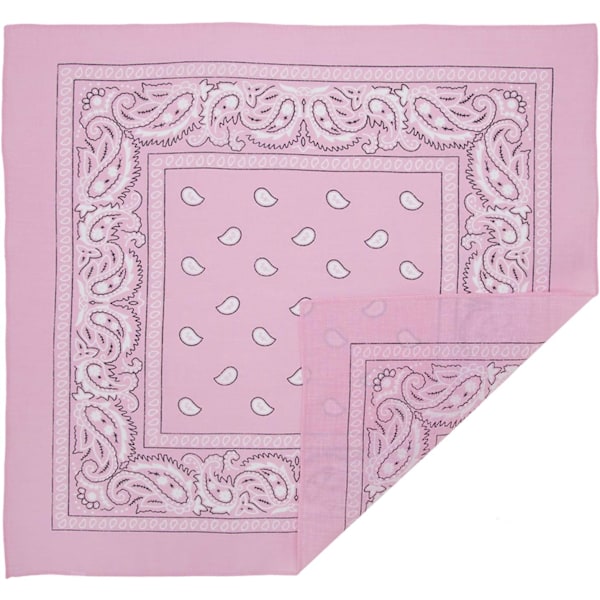 Store 100% Bomulds Paisley Bandanas (22 tommer x 22 tommer) Light Pink 3 Pieces (3pcs)