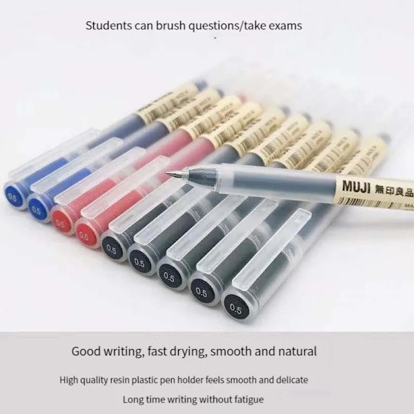 1/3 st/ set Kawaii MUJIs Gel Pen Svart/Röd/Blå 0,38 mm 0,5 mm Bläck Japan Färg Penna Kontor Skola Kulspetspenna Japanskt brevpapper 0.5mm