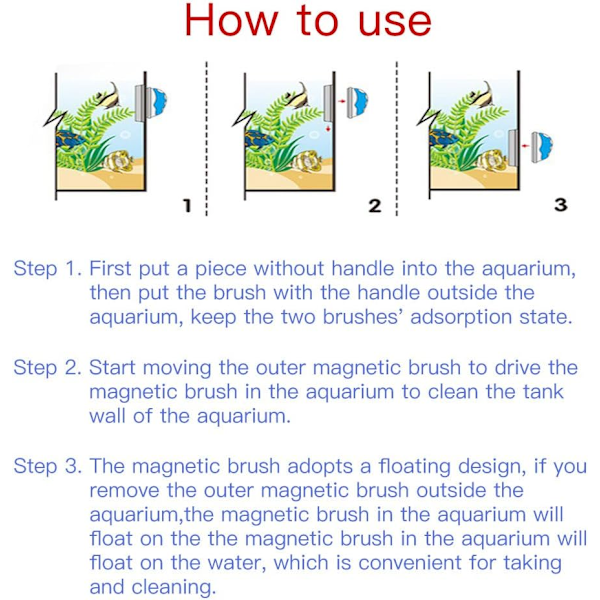 Magnetisk akvariefisk tank glasskrapa Aquatic Algae Scraper C