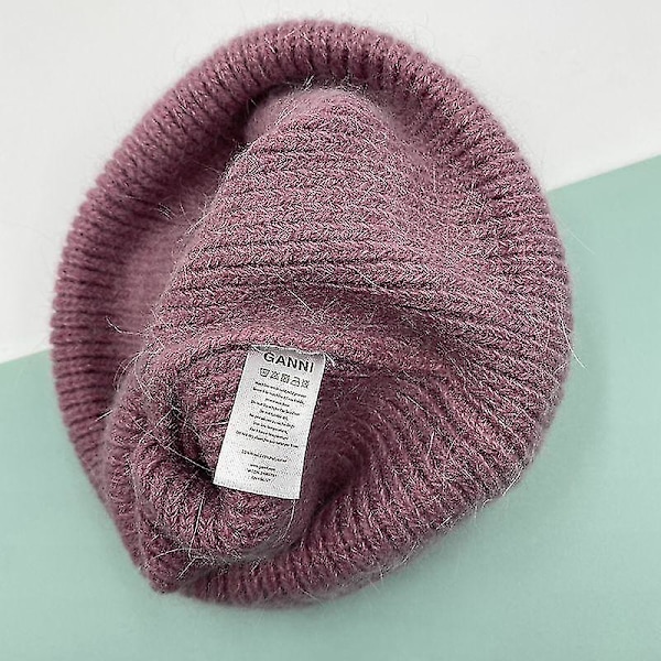 Stickad Herr Dam Ganni Vinter Varm Cap Manschettstickad Stretch Beanie Hatt Routing