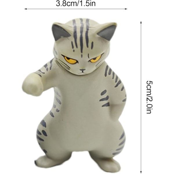 Mini kattdockset | 6 st roliga kattfigurer | stygg skulpturdekor | för bokhyllor, skrivbord, bilinredning | förtjusande djurprydnader 2 set
