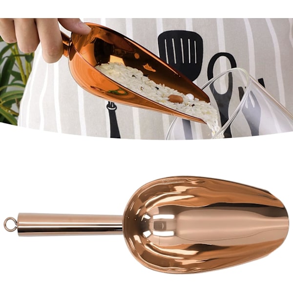 Metallskopa, Isskopa Rostfritt Stål U-formad Robust Ishinkskopa Av Matkvalitet för Hemmet Hotellrestaurang (Rose guld) Rose guld