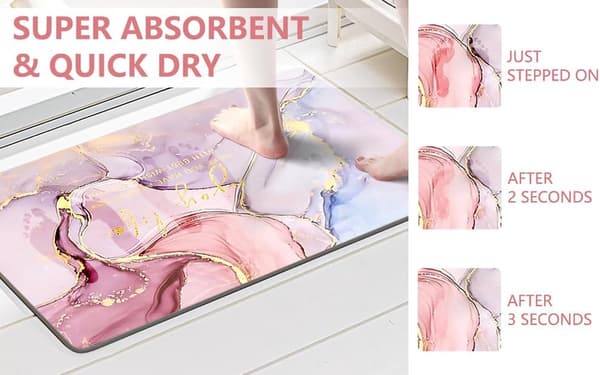 Badrumsmatta - Duschmatta - För dusch och bad - 40 x 60 cm - Rosa - Hög kvalitet