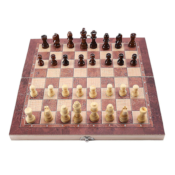 3 i 1 tre internasjonalt sjakkspill Sett Sjakk Backgammon Drafts Underholdning