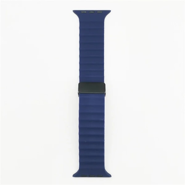 Magnetisk spenne for Apple Watch Band Ultra 2 49mm 45mm 44mm 40mm 41mm 38 42mm Silikonarmbånd iWatch Series 7 6 3 se 8 9 Midnight blue 38mm 40mm 41mm