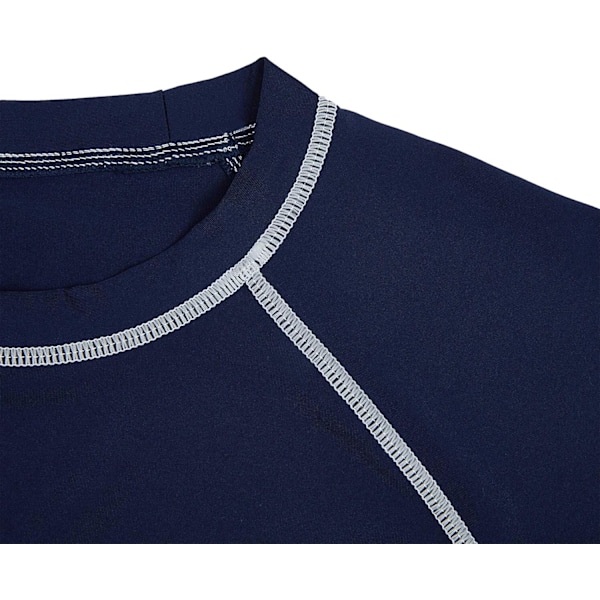 Herre kortarmet hurtigtørkende badetopp surf UV solbeskyttelse badebekledning (marineblå)L Navy Blue Navy Blue l