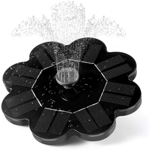 Solfontän Aurinkokennokäyttöinen suihkulähde vesipumppu / Pumppu Black Svart