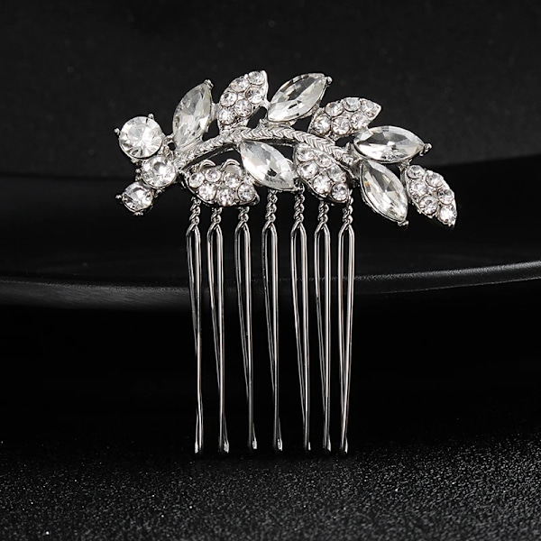 Ny silverpläterad hårkam Handgjorda pärlor strass Mode metallhuvudstycke Elegant hårsmycketillbehör för kvinnor HS-J4375S