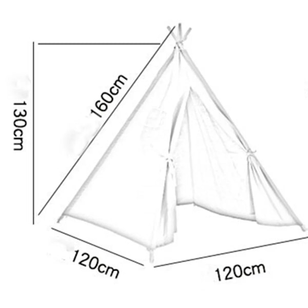 1,6 meter tält för barn lekstuga wigwam för barn bärbar barn tipi tält teepee tipi infantil barn tjejlekrum. flaggor