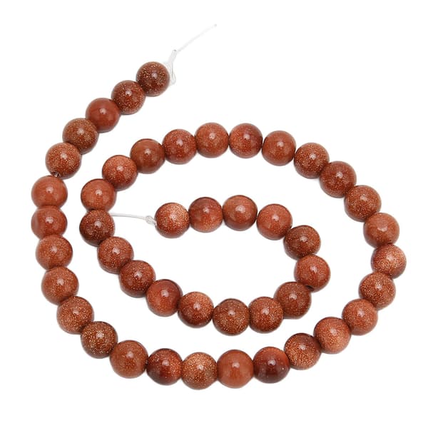 8 mm/0,3 tommer gullsandsteinperler, glatte runde steinperler for å lage DIY-smykker_max