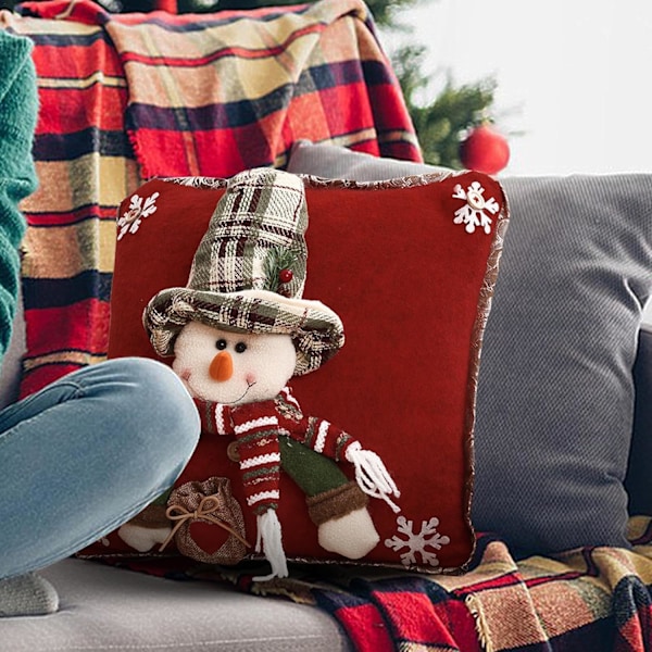Putetrekk | Juleputetrekk | Juleputetrekk | Juleputer | Putetrekk | Søte juleputetrekk putetrekk juleputevar for soverom stue sofa sofa bil Snögubbe