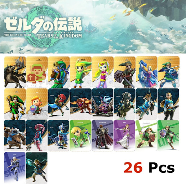 Nya The Legend of Zelda: Tears of the Kingdom amiibo-kort Mini-kort 26 Pcs