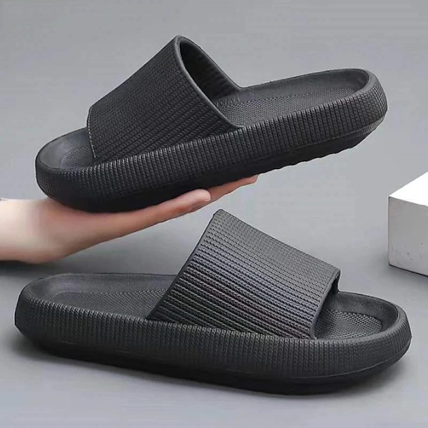 Cloud Tofflor För Män Flip Flops Strand Sandaler Badrum Icke-Slipp Slides Män Kvinnor Tofflor Inomhus Skor Man S Löper B-White 3.6cm 36-37(passar 35-36)