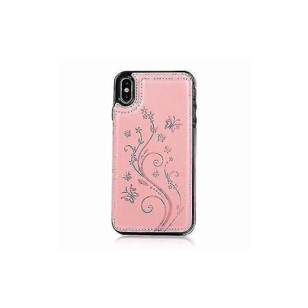 SQBB Case i läder med blommönster till Apple iPhone 7/8 - Rosa guld