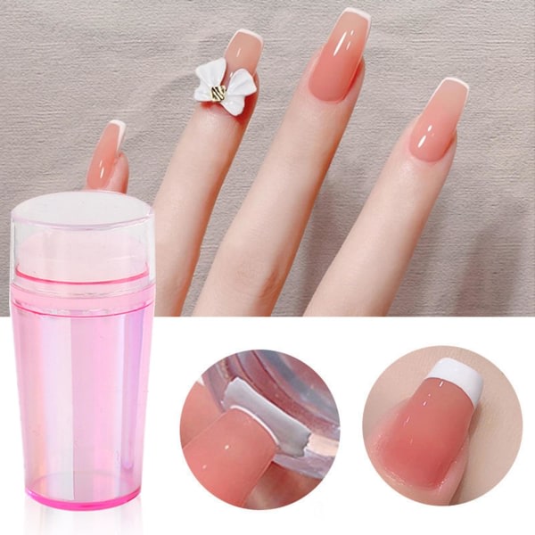 1 Setnail Stämpel användbar ej deformerad bh Duktilitet rund silikonstämpel Transparent Nails Art Tool för manikyr