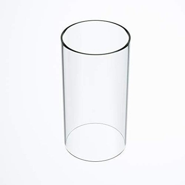 Stor Orkan Lysestake i Glass, Åpen i Begge Ender, 4\" Bred x 9.5\" Høy Clear 4'' wide x 9.5'' tall