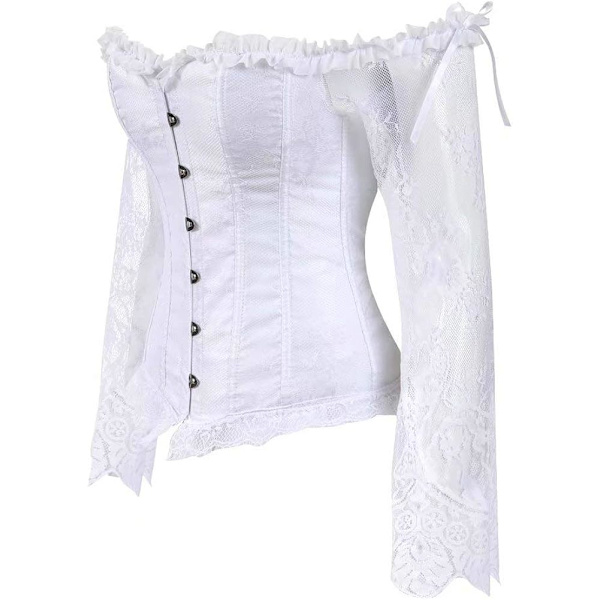 Korsetter för kvinnor Overbust Bustier Top Gothic Sexy Shoulder Pueple 6XL Pueple 6XL