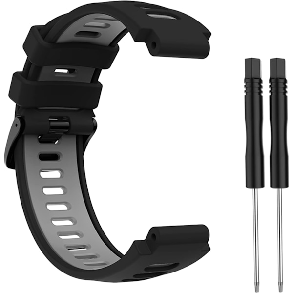 Silikonklokkearmbånd med rustfritt stålspenne, erstatningsreim for Garmin Forerunner/ 235/235lite/ 220/230/620/630/735xt, for Garmin Approach S20/S5/S6