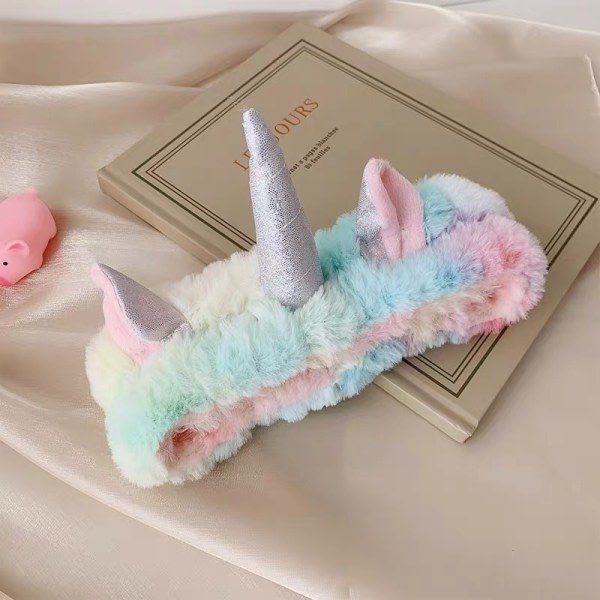 Unicorn Pannband Soft Head Wrap Ansiktshårband Hårhållare Colorful SQBB