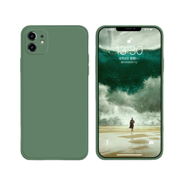 SQBB All-inclusive fallsäkert enfärgad iPhone 12 mobiltelefonfodral grön Apple 12Pro