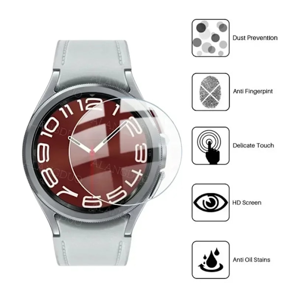 Härdat glas skärmskydd för Samsung Galaxy Watch6 5 4 40/44Mm, 1 st 15 mm