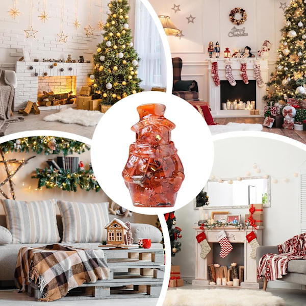 Kristalli Lumimieshahmo - 3D Joulu Miniatyyri, Punainen Agati Red agate