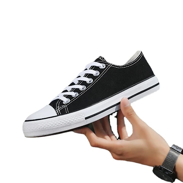 Nye Canvas Sko Mænd Trendige Sko Mænd Casual Par Sko Studenter Koreansk Stil Lace Up Low Cut Sneakers For Studenter A11 42