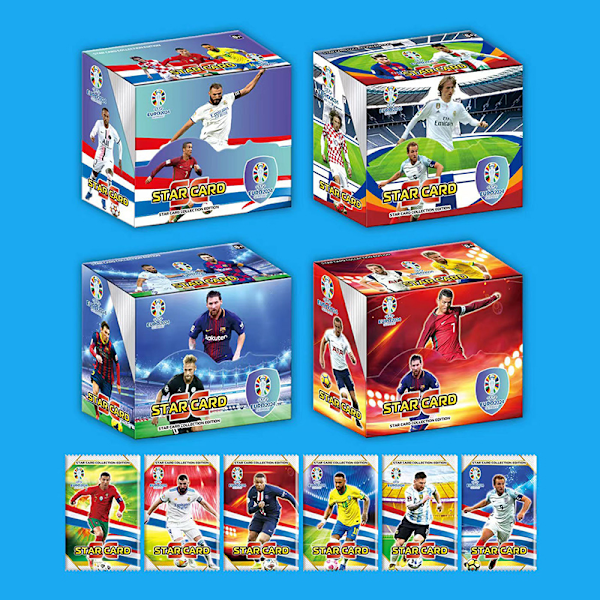 288 stk Fotballkort Stjerner Flashkort Samling 3D Fotball C Packing box random