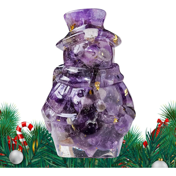 Amethyst Krystal Snemand Figur - 3D Julekollektion Miniature Amethyst