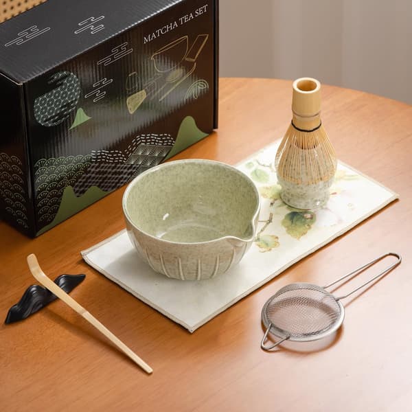 Matcha-set - Set om 7 - Matcha startkit - Matcha-visp - Det perfekta setet för traditionell matcha - Bambu - Vackert förpackat - B