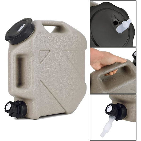 Armégrön 10L Bärbar Vattenflaska med Kran, BPA-Fri för Camping, Vandring