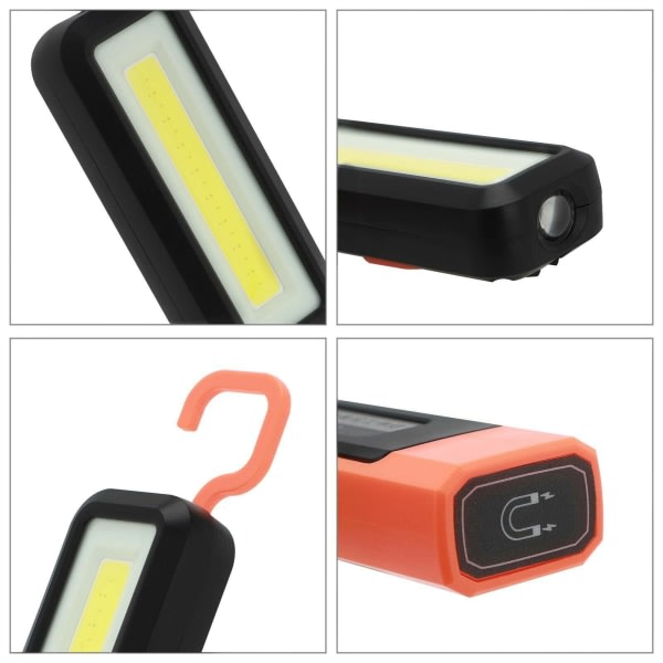 2PC Work Light USB Inspection Light Ficklampa Uppladdningsbar ficklampa