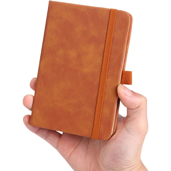 A6 Notesbog - Business Notesbog PU Læder - Dagbog - Notesbog - 96 Ark - Kontor Notesbog - Brun
