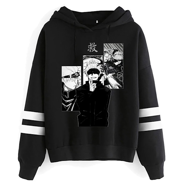 Unisex Jujutsu Kaisen Anime Yuji Itadori Hoodies Herr Harajuku Gojo Satoru Kawaii Manga Grafisk Streetwear Sweatshirts Tröjor svart61000 Asiatisk S
