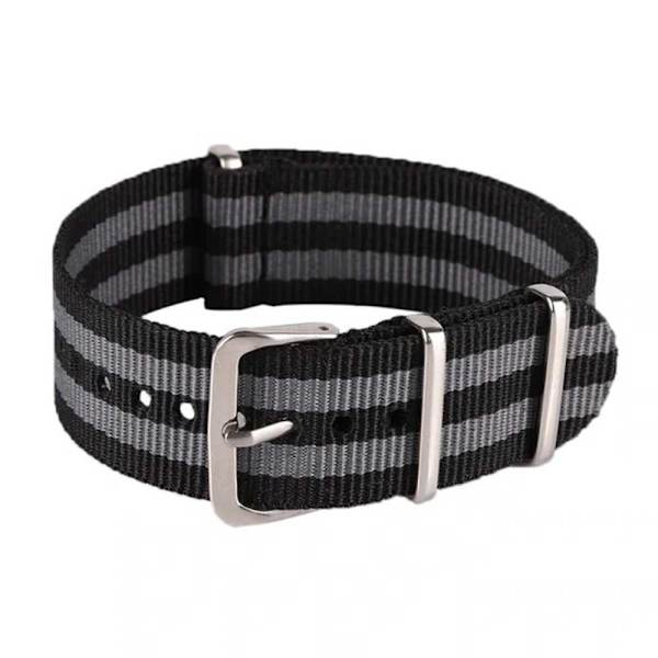 Klockarmband Nato / nylon 20 mm olika färger gray