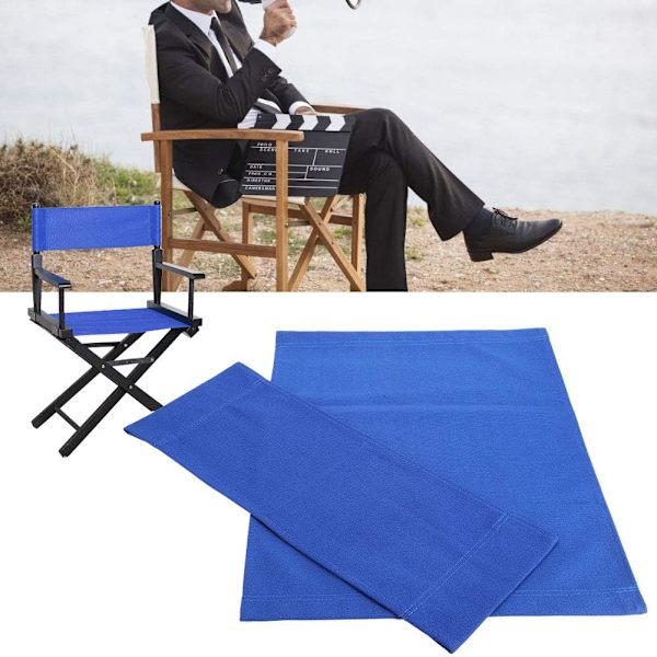 994338 Stol Canvas Överdrag, 1 Set Regissörsstol Canvas Ersättningssäte Duk Hemtillbehör Möbler Tillbehör (Blå) Blå