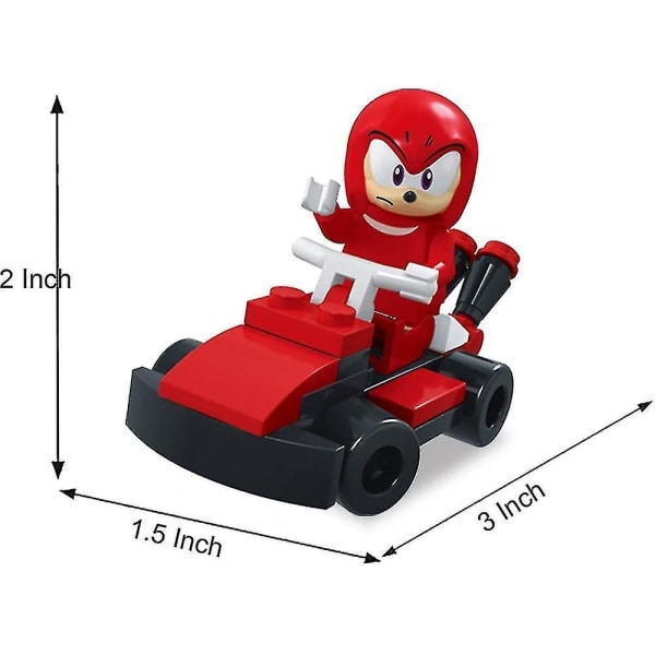 6-pack Sonic Byggklossar Mini Actionfigurer Tecknad Racerbil Spel Sammansatta Minifigurer Leksaker Barn Pojkar Flickor Julklapp