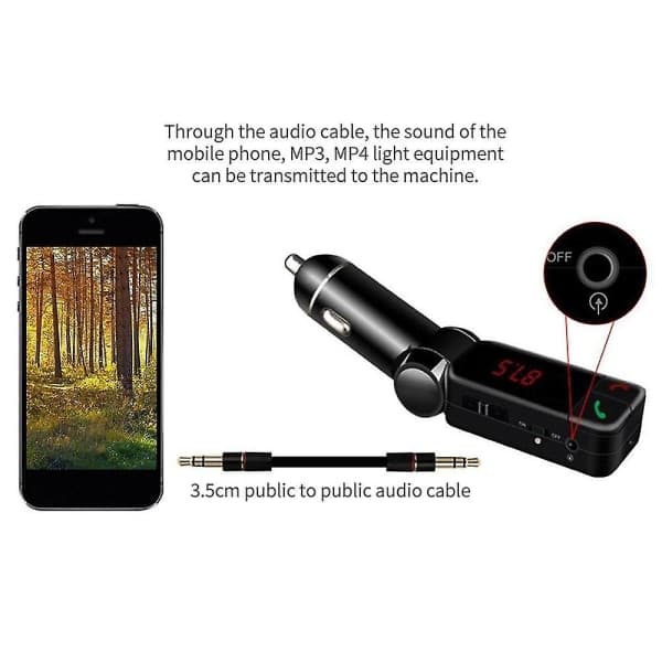Auton Bluetooth FM-lähetin USB-laturi MP3-soitin Androidille (FMY)—max
