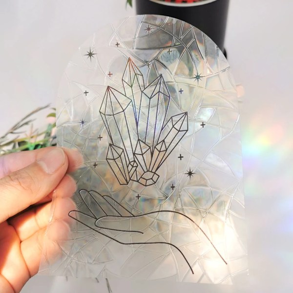 3D Regnbåge Effekt Fönster Klistermärken Katt Stjärna Sol Blomma Dekor Diy Glas Konst Väggdekaler För Hem Inredning Regnbåge Prisma Skaparen RPS082