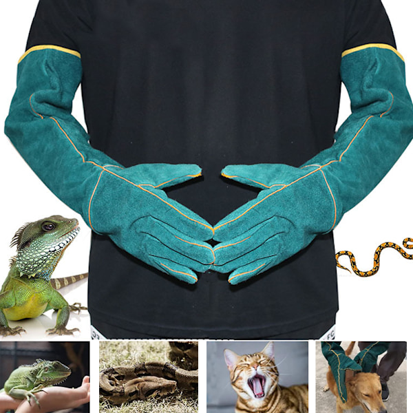 Djurhanteringshandskar Bitsäkra, 62 cm slitstarka bettsäkra handskar för bad, pälsvård, svetsning, hantering av hund/katt/fågel/orm/papegoja/ödla/reptil