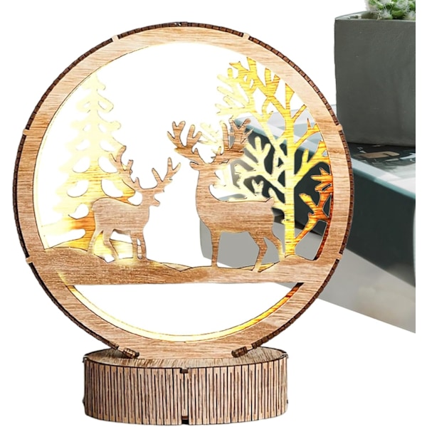 Jullampe | LED-lampe | Nattlampe | Bord | LED-julelampe | batteridrevet barnerom skrivebord kreativ LED-borddekorasjoner for gutter jenter soverom c